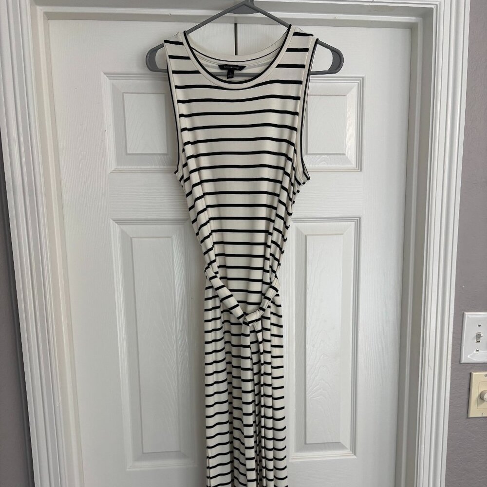 Banana Republic Black and White Striped Sleeveless Dress size small